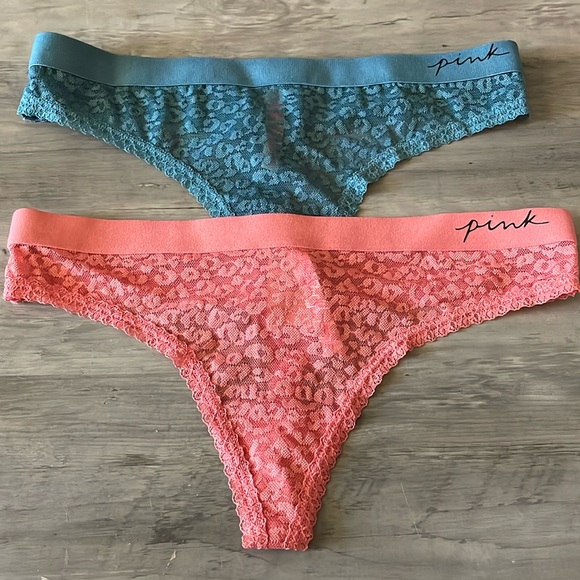 Victoria’s Secret PINK Thong/String Panty Lot of 2- S - Picture 1 of 3